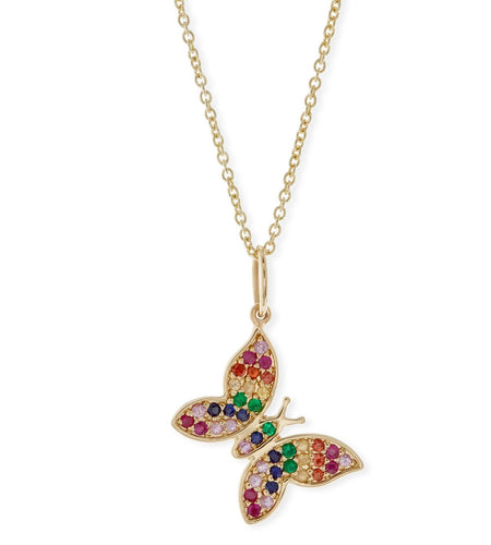 Rainbow  Elements Pendant Necklaces in 14K Gold (Multiple Options)